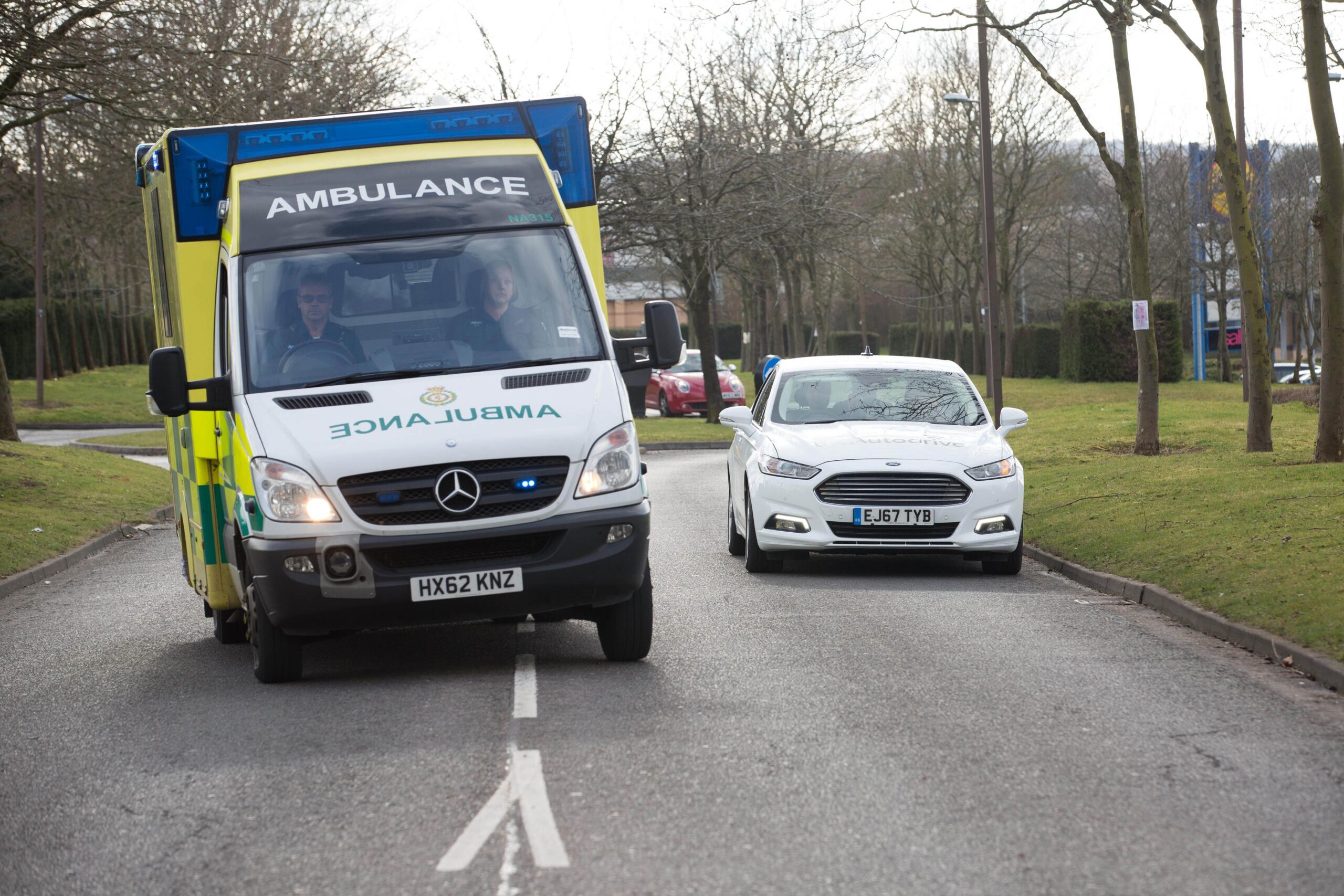 Ambulance on road