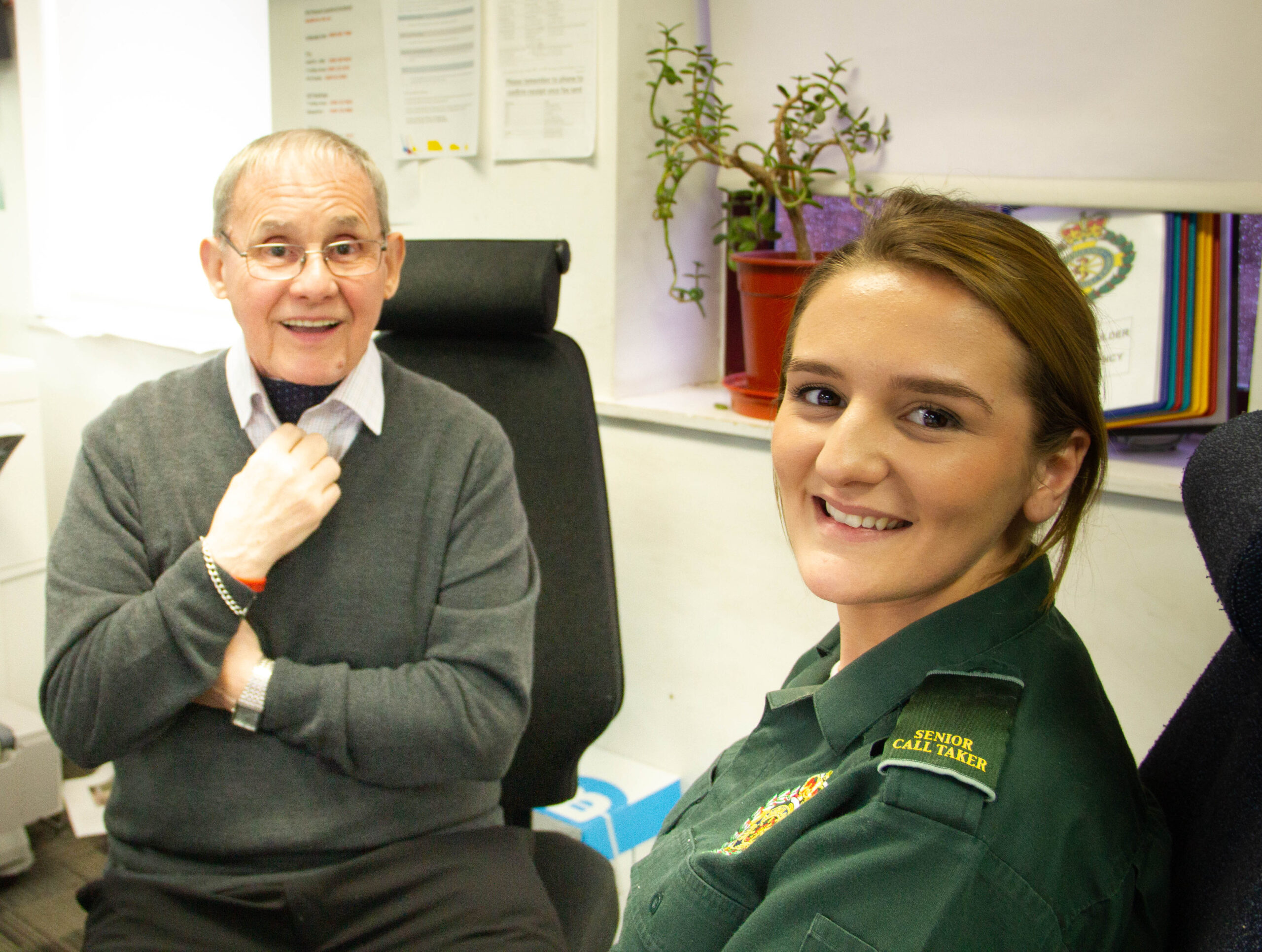 Tony and Senior Emergency Call Taker Lucy Stratford