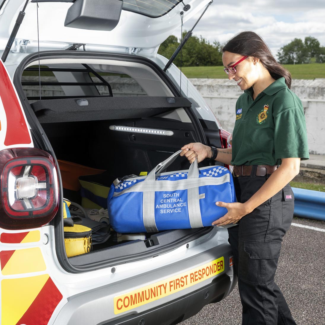 Medical bag goes into car