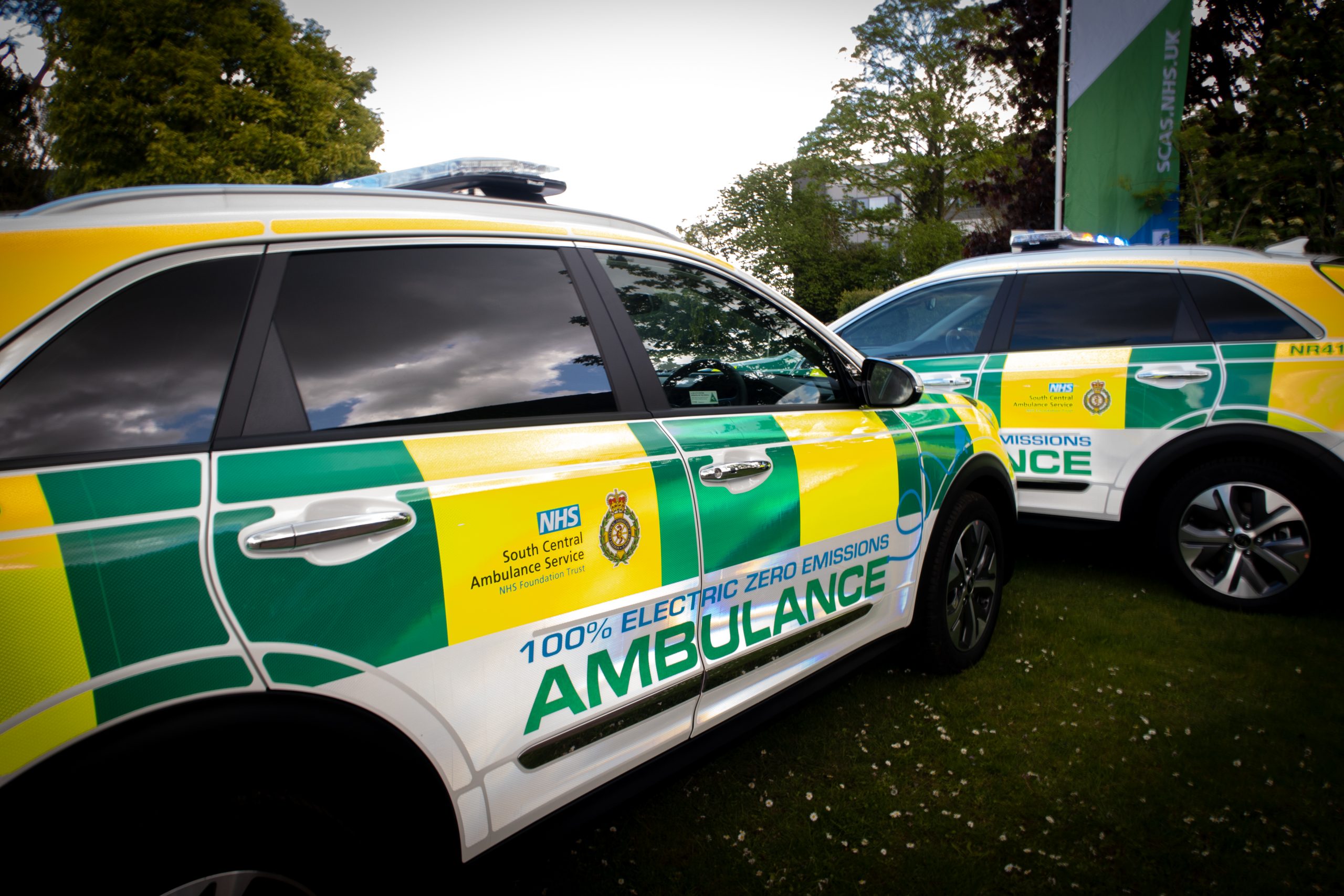 Two electric emergency response vehicles