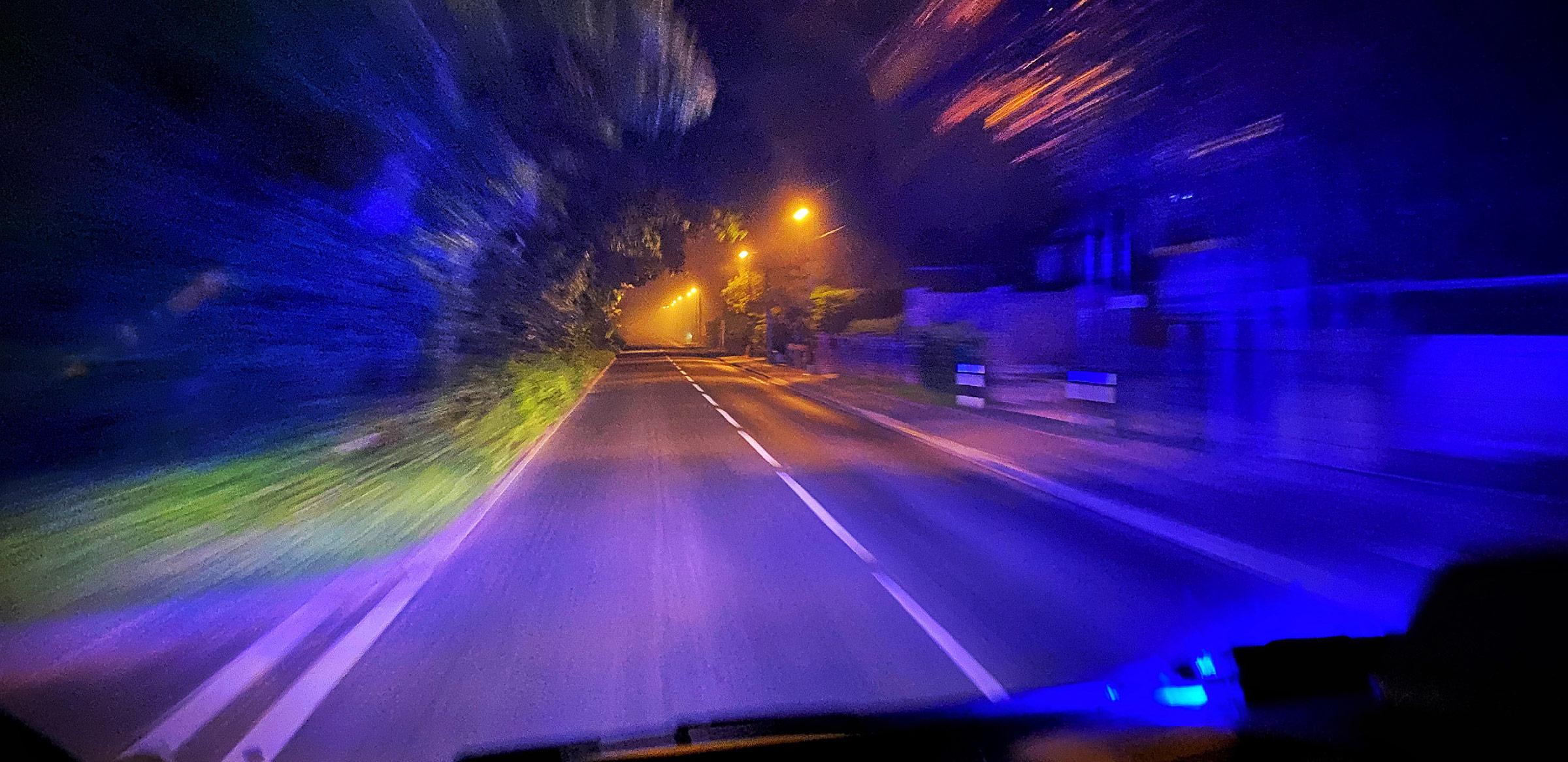 Blue lights at night