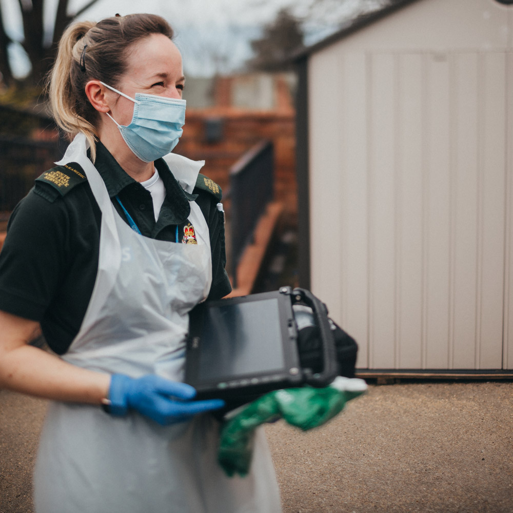 SCAS paramedic walking