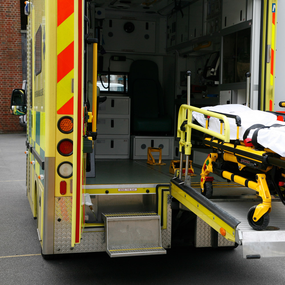 SCAS ambulance and stretcher
