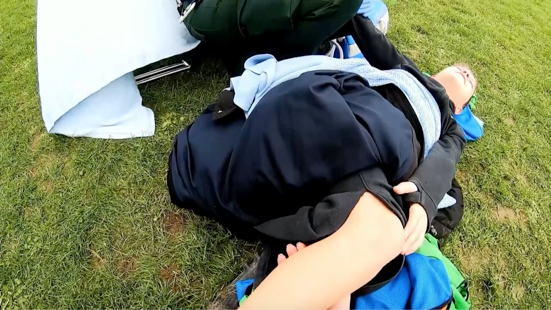 Injured boy has knee cap manipulated back into place