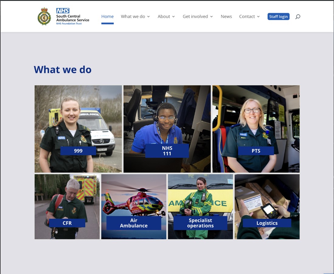 Image of page on the new SCAS website