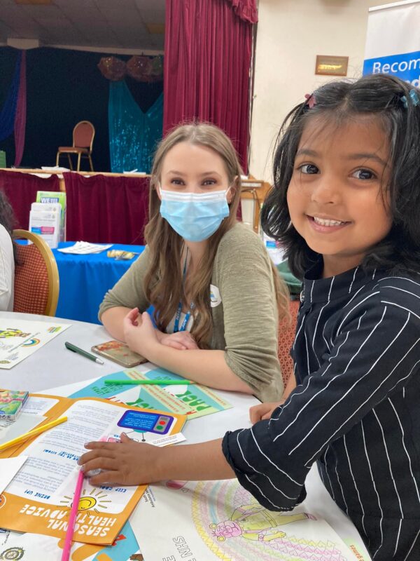 Colouring In SCAS colleague and children colouring in