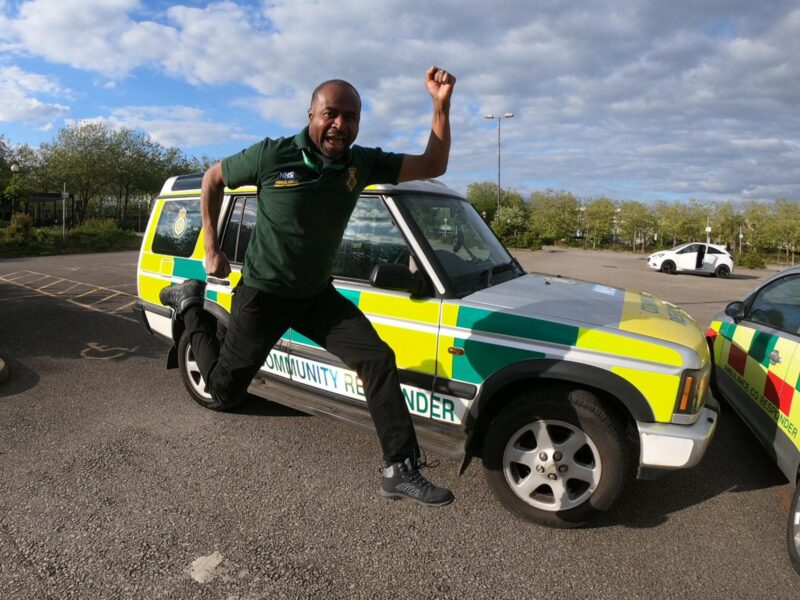 Community First Responder in front of a SCAS vehicle