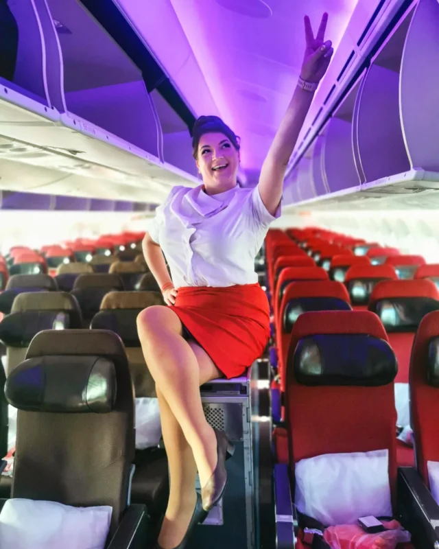 Sian inside a plane Sian in call centre