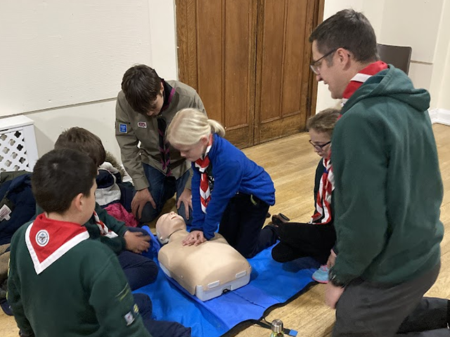 Children doing CPR