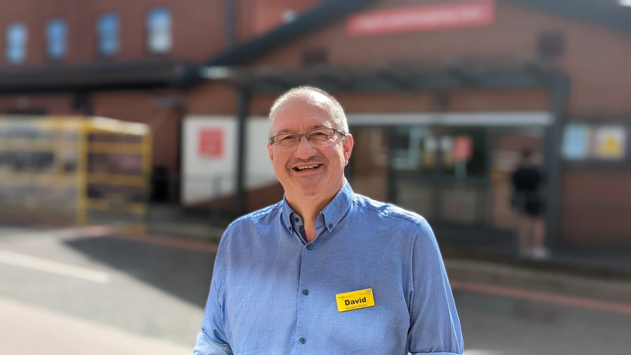 New SCAS CEO David Eltringham standing outside a hospital