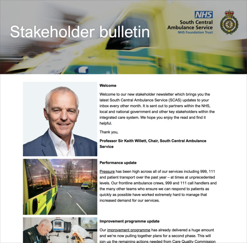 Stakeholder Bulletin front page