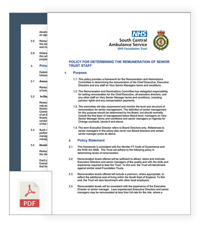 Download Policy for Determining the Remuneration of Senior Trust Staff