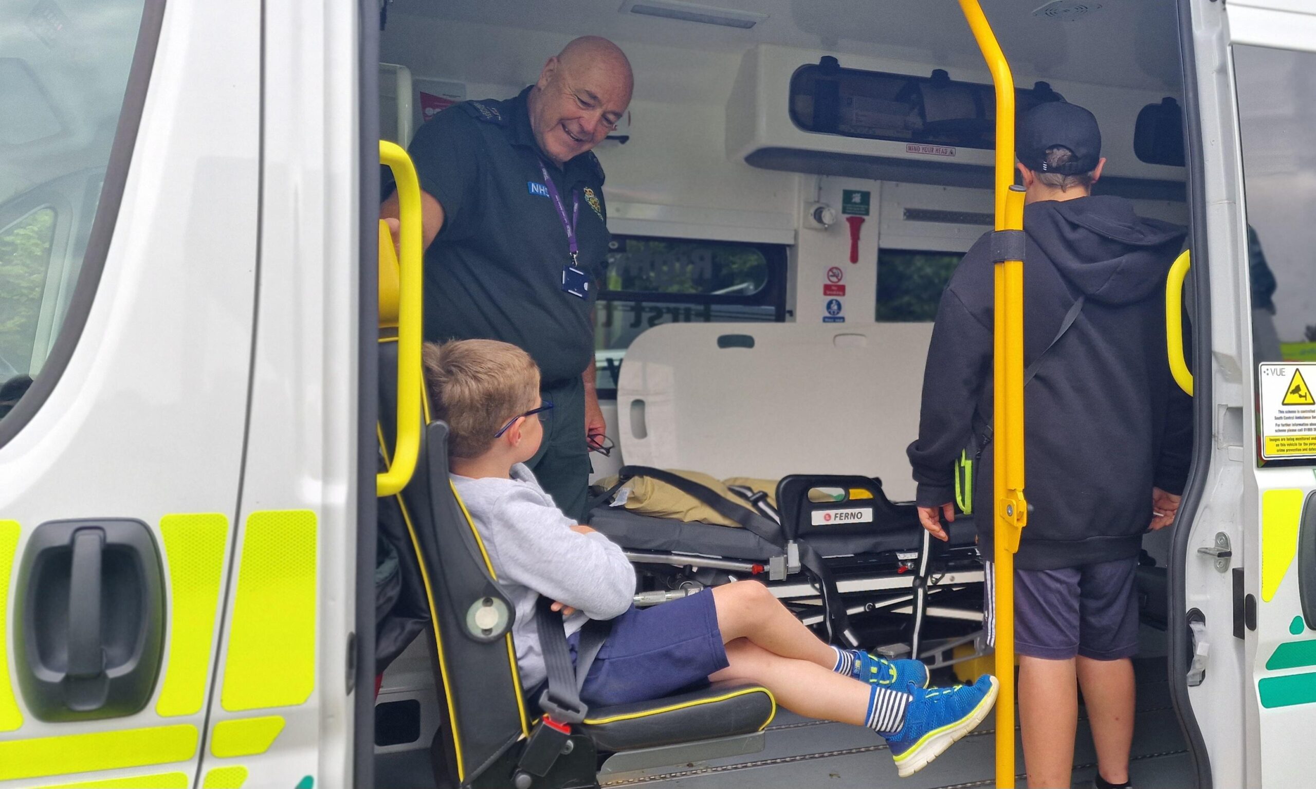 Child in an ambulance at TVP open day in Banbury