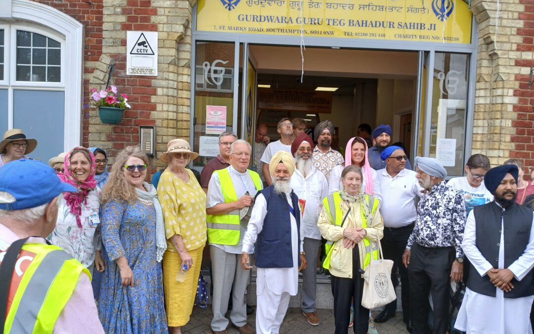 Public Governor, Hilary Foley, joins the walk for peace in Southampton