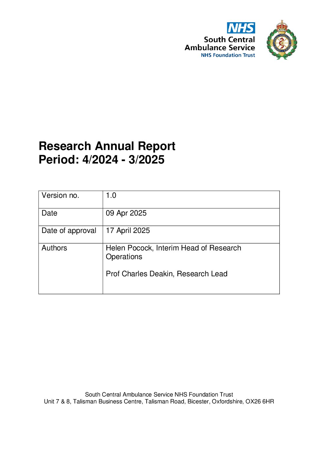 Research Annual Report 2024-25