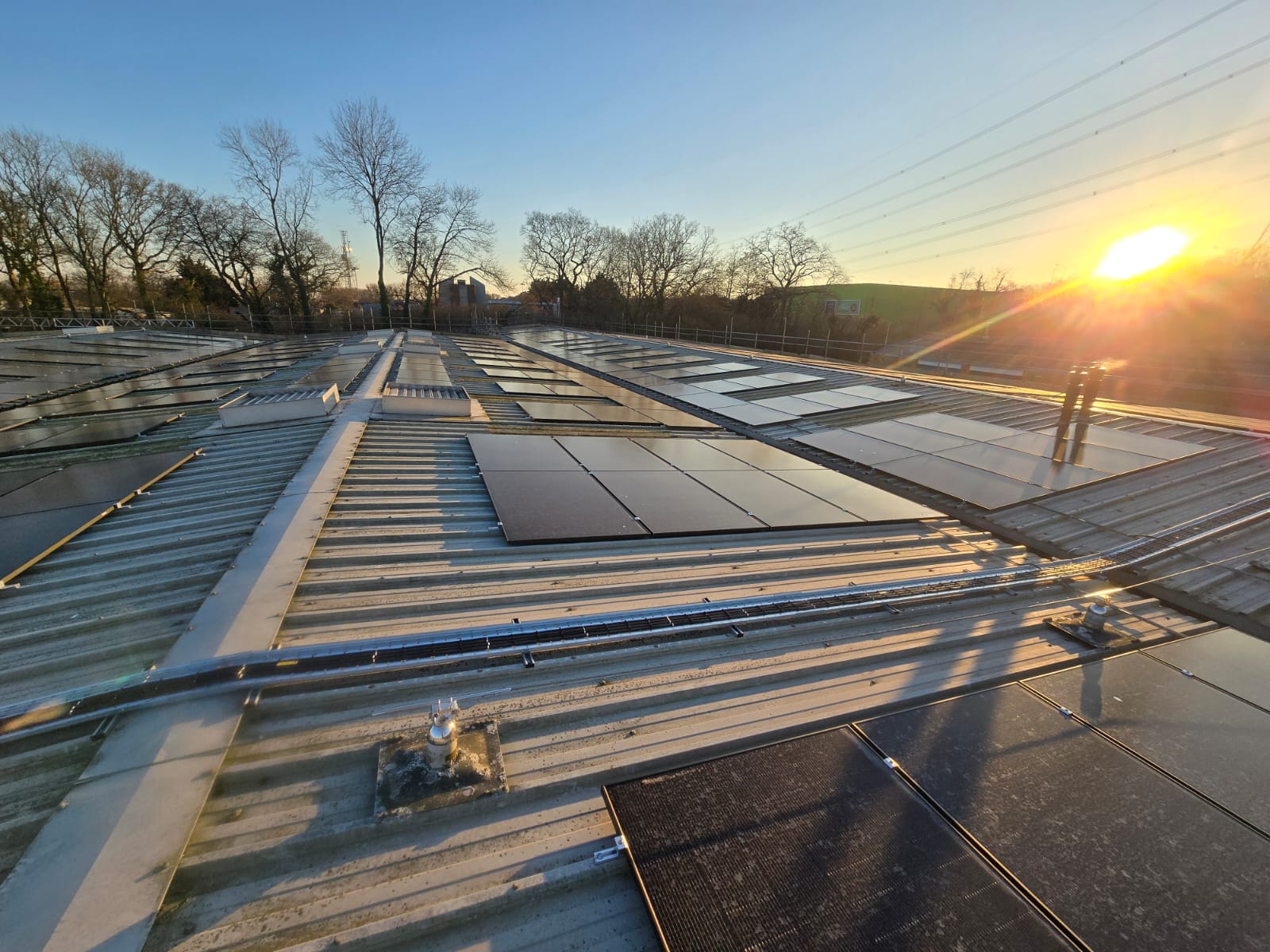 Solar panels on roof of ambulance resource centre