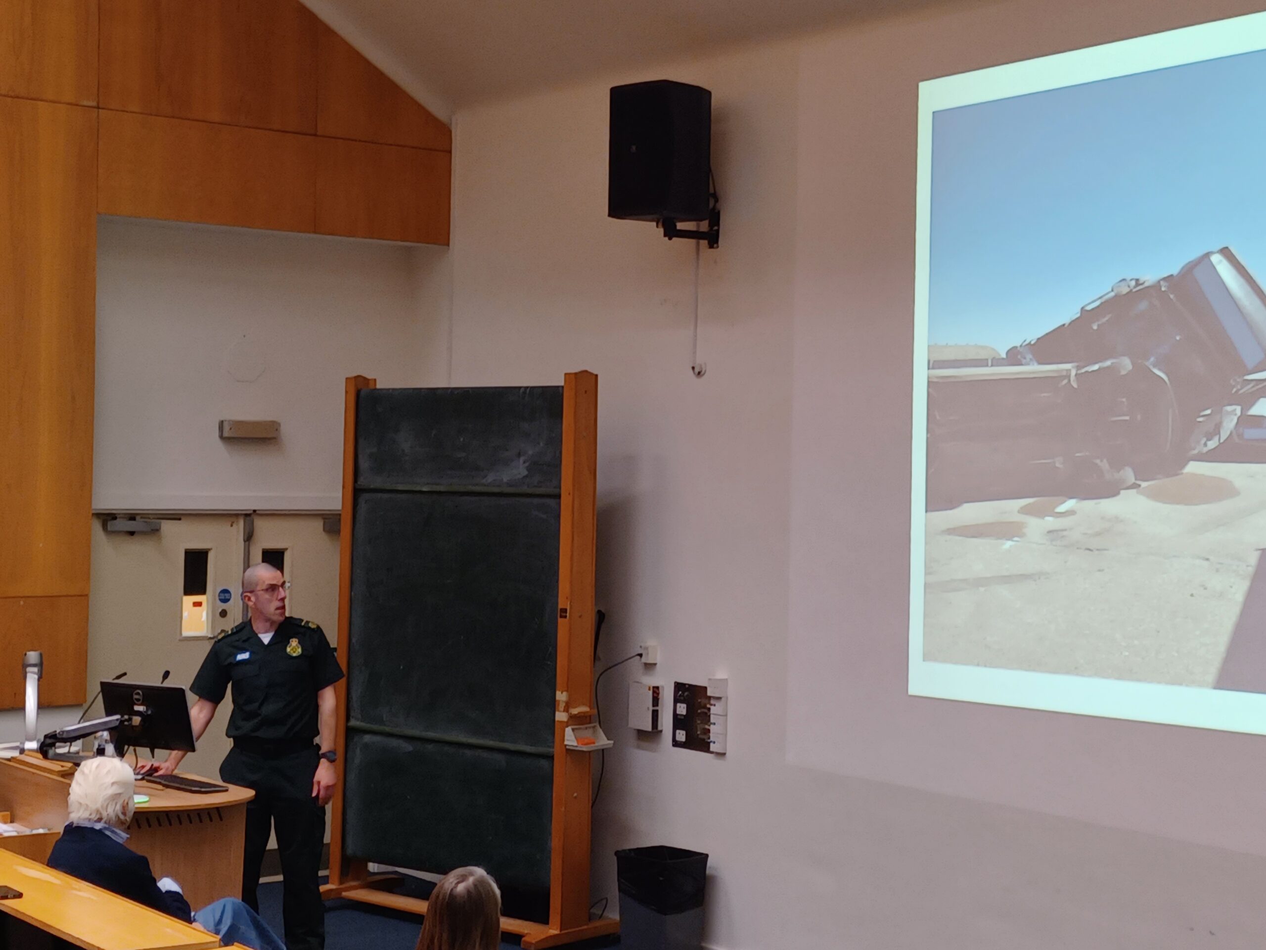 Paul Grant, Education Manager, at public talk on road safety at the John Radcliffe.