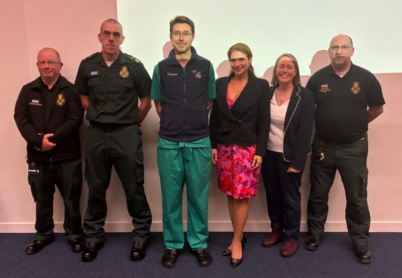 Group photo of the presentation team at a road safety public talk
