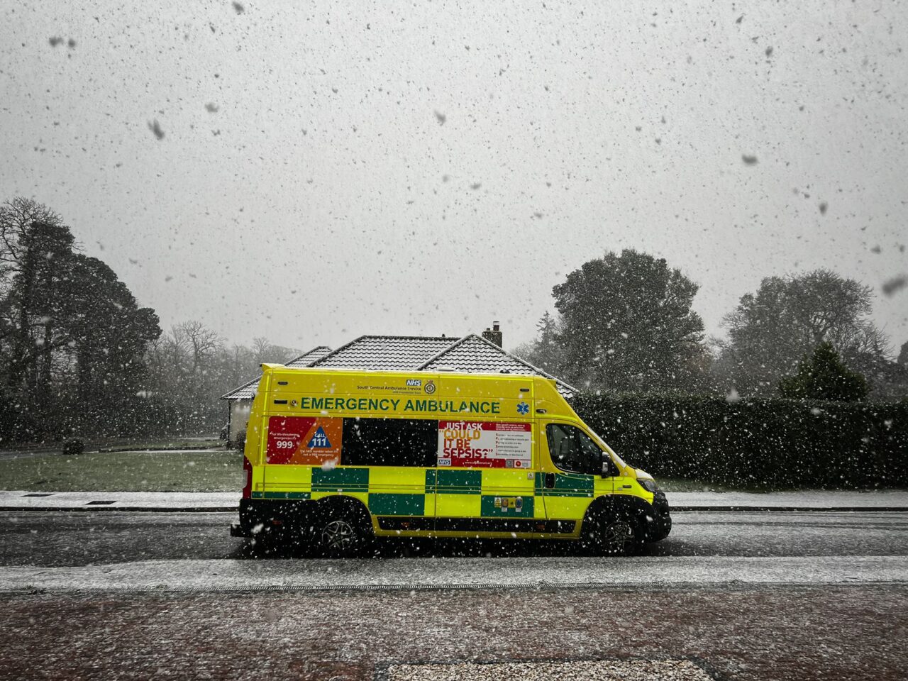 Ambulance in the snow